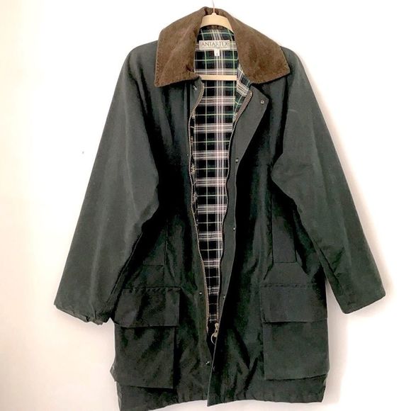 Jackets & Blazers - Vintage Waxed Cotton Jacket Barbour Border Style Jacket
